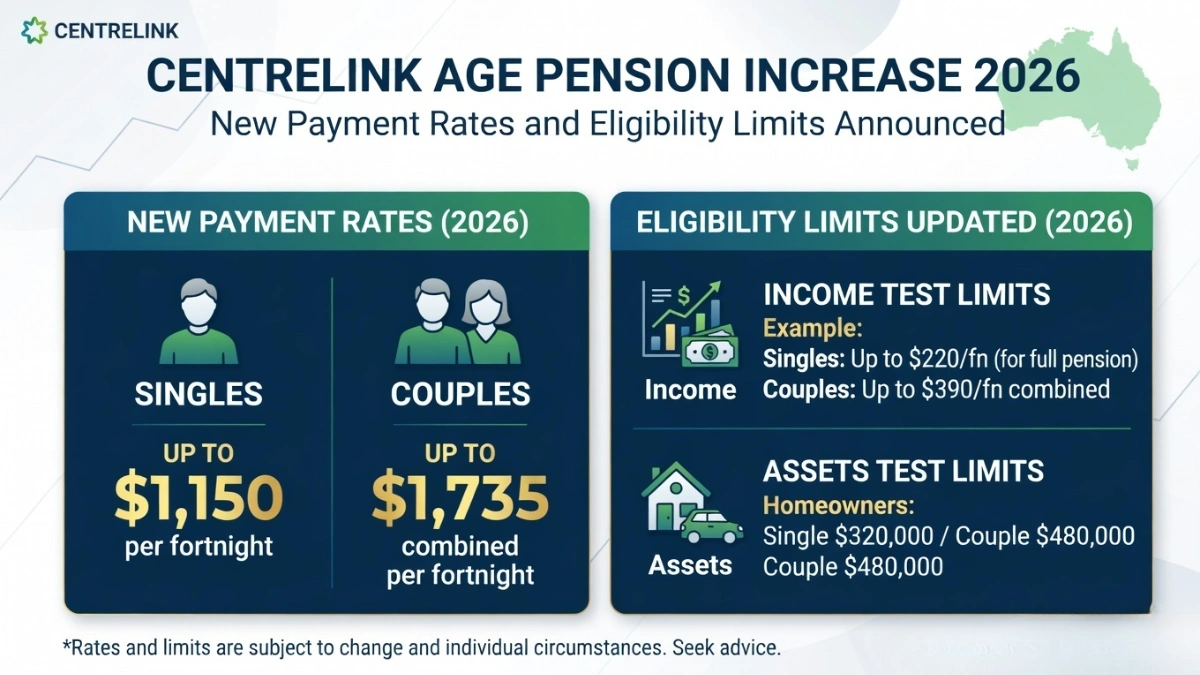 centrelink age pension 2026